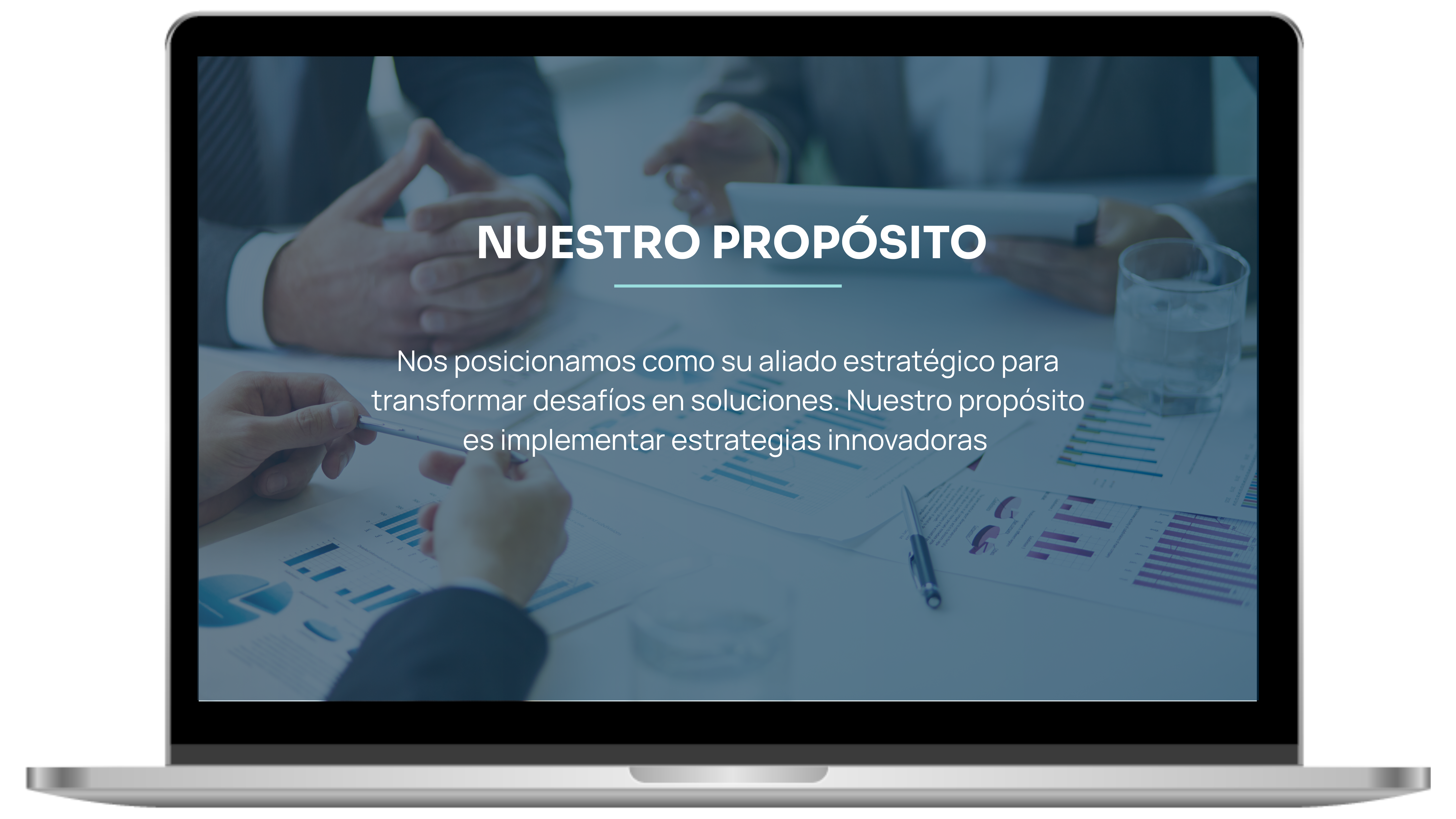 Laptop con información de propositos